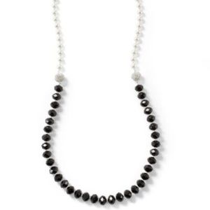 White House Black Market Glass Pearl Jet Fireball Magnetic Necklace Convertible